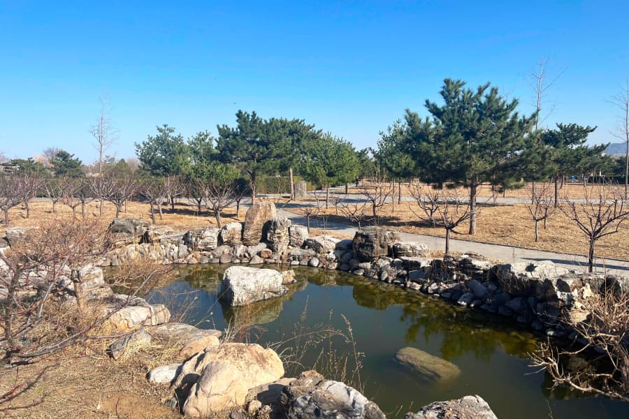 北京市海淀区长安园公墓园区湖景图